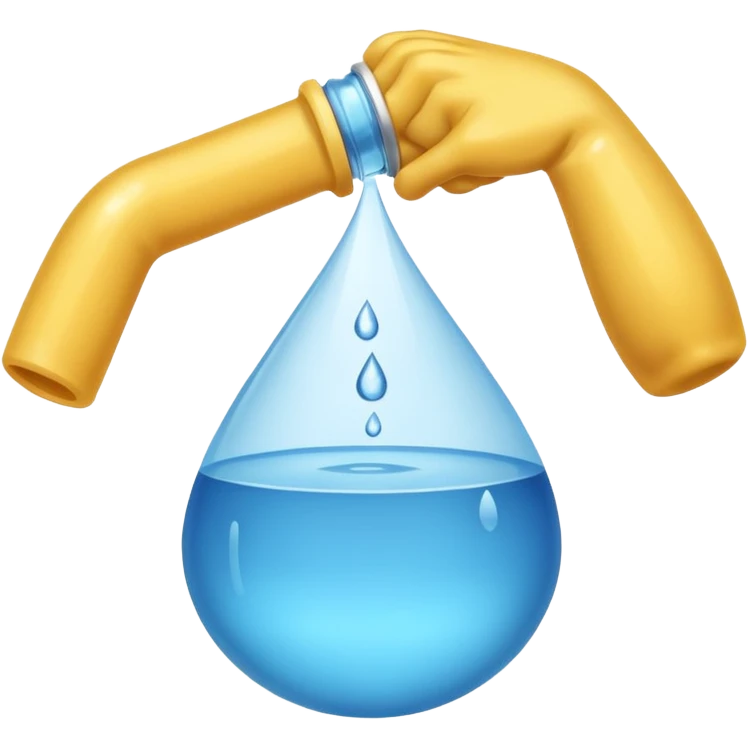 Drop of water shaped like a single flexed bicep emoji