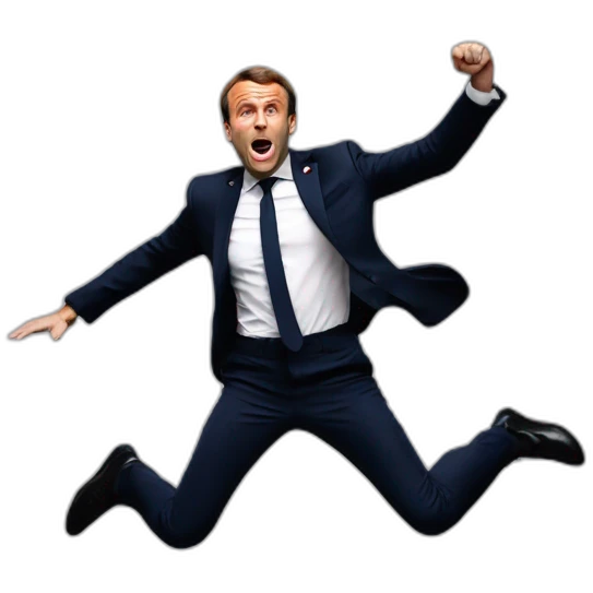 Emmanuel macron jumping desperate emoji
