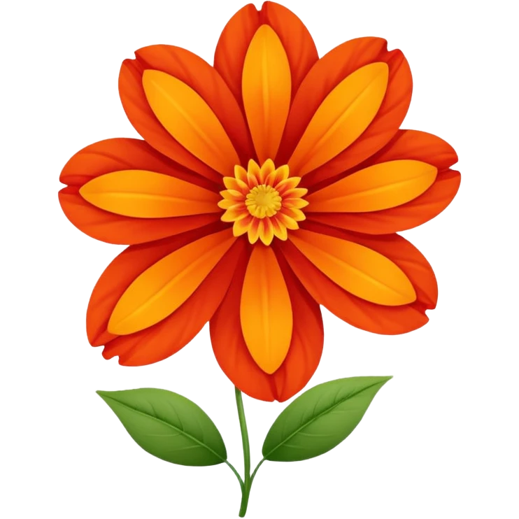 An autumn flower with orange-red petals curled by cool wind. emoji