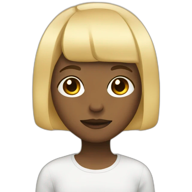 face of nonbinary person with blonde bob and bangs emoji