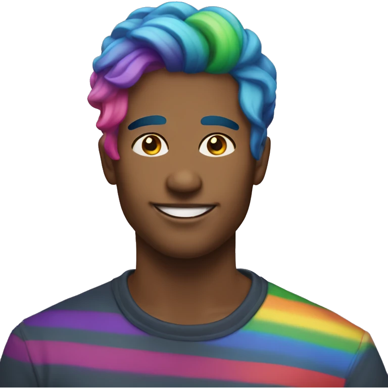 Individual Gay man with rainbow hair headshot emoji