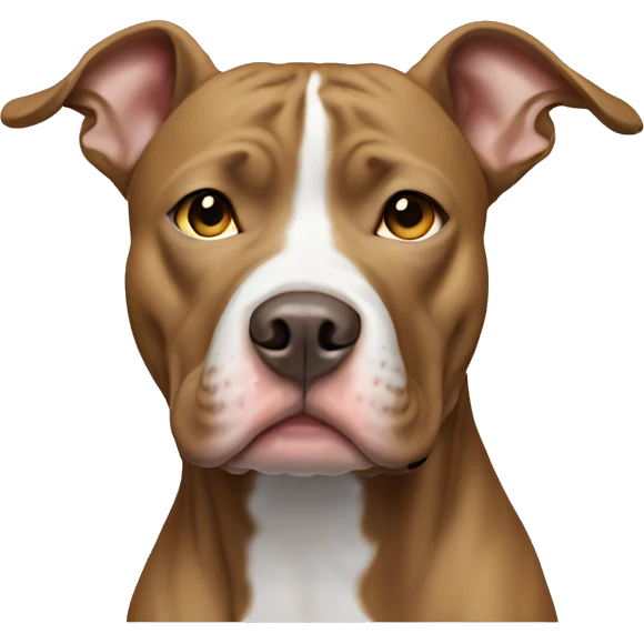 Tan pitbull with white on face and white around eyes emoji