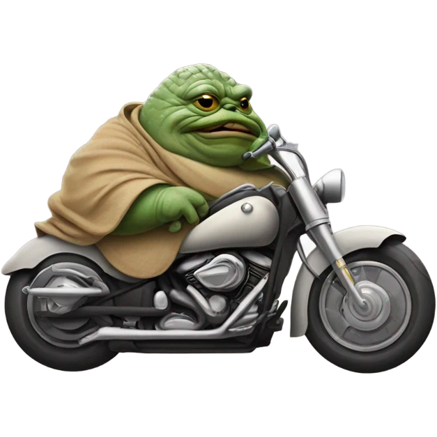 Jabba the hut on a motorcycle  emoji