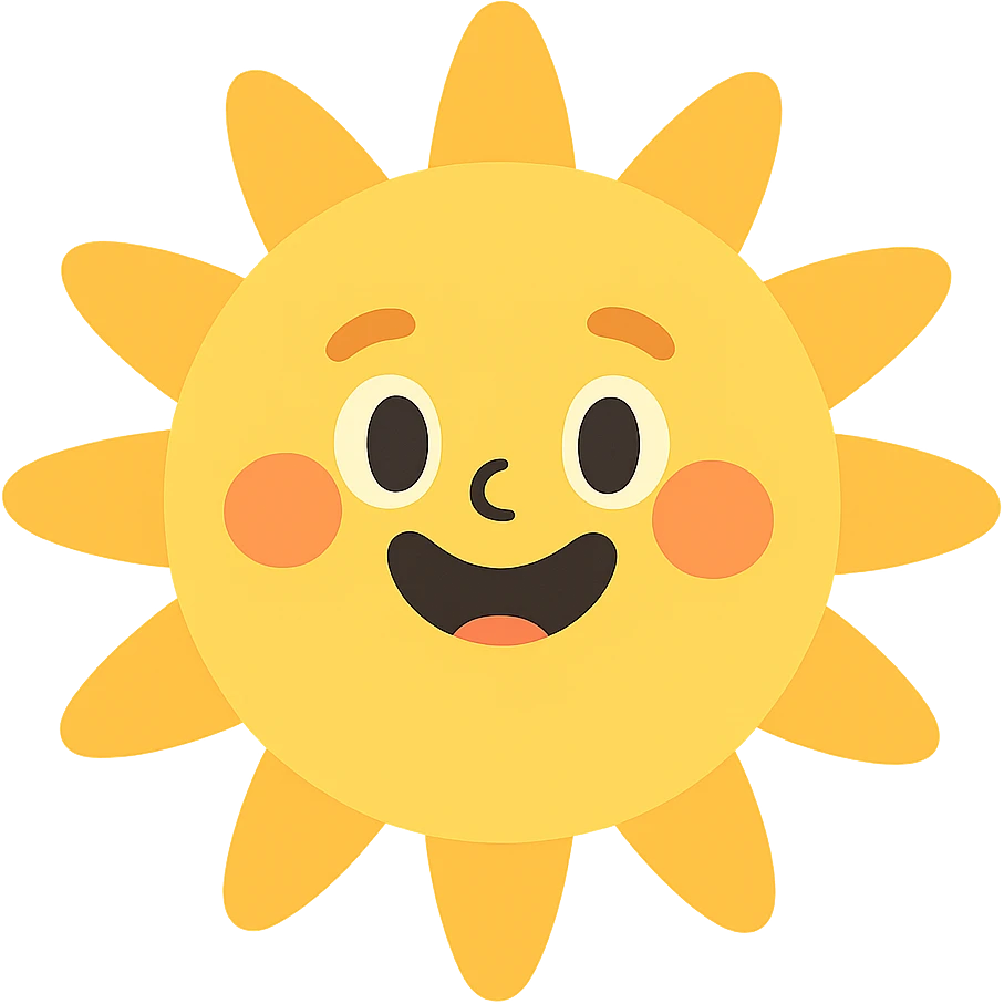 a smiling sun emoji