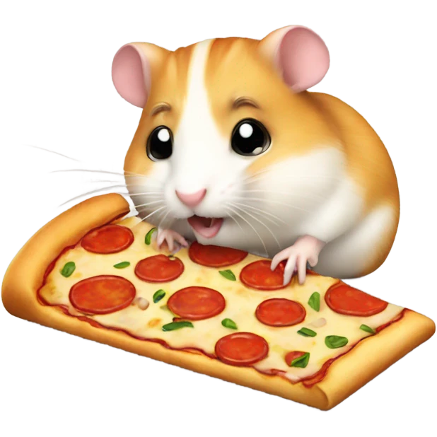 Hamster eating pizza emoji