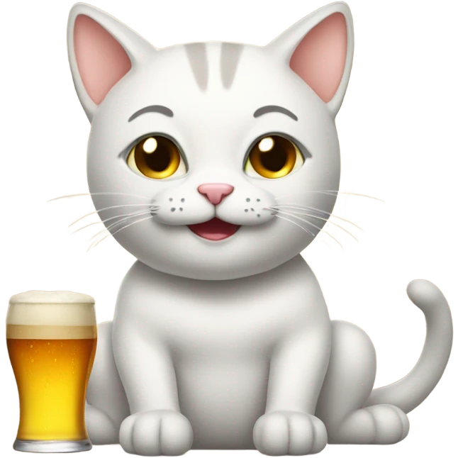 a bald cat with beer emoji