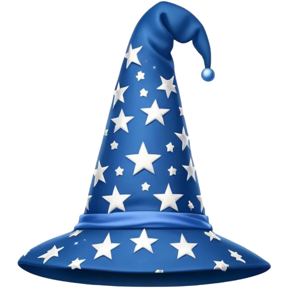 blue wizard hat with star pattern emoji