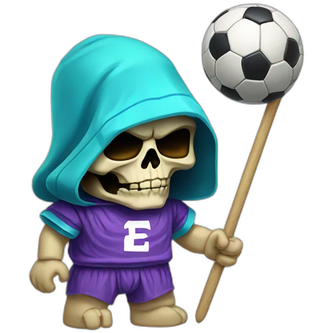 skeletor with argentinian soccer t-shirt emoji
