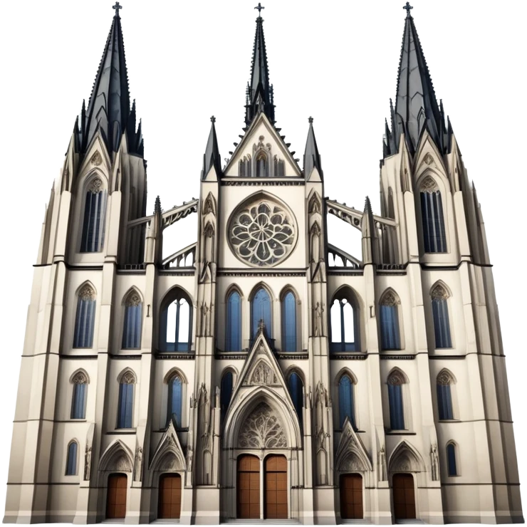Cinematic Realistic Cologne Cathedral Landmark Emoji, showcasing Gothic architecture rendered with detailed stone textures and majestic, dynamic lighting. emoji