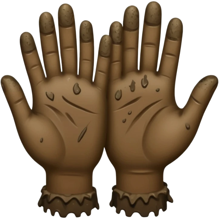 dirty hands of mud emoji