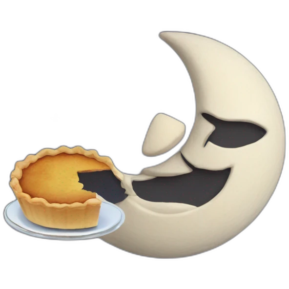 Moon with a pie emoji