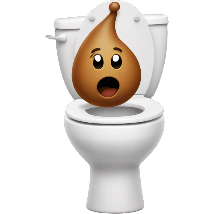 Poop emoji dancing on a toilet emoji