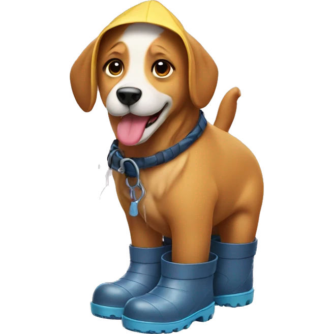 dog with rain boots emoji