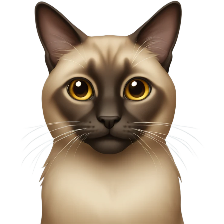 Long hair brown cat Siamese  emoji