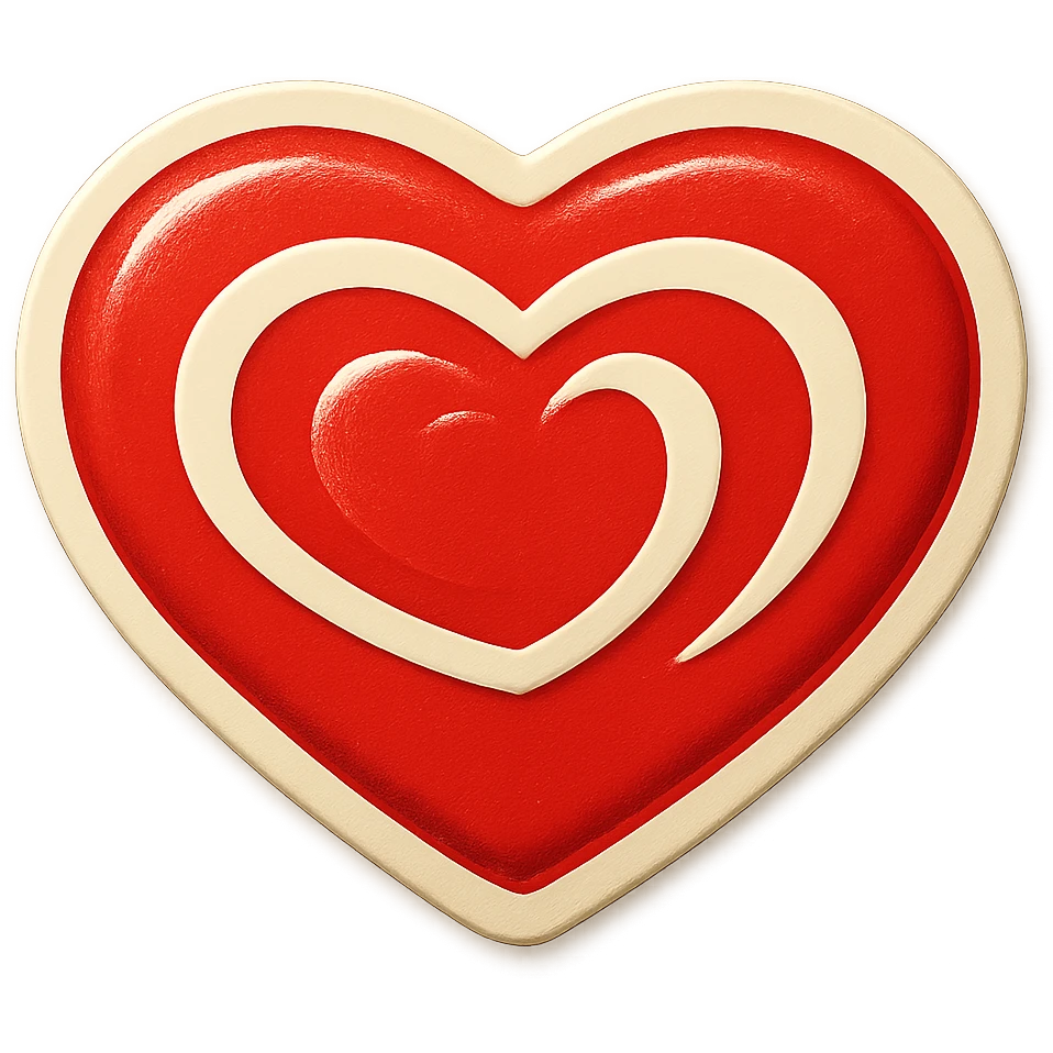 Wall’s ice cream logo heart, red and white, smooth lines, pulsing effect, no text, sticker for presentation emoji