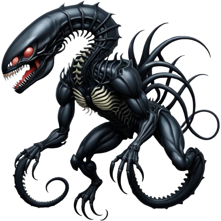 Venom-Gabite-Xenomorph-hybrid-fantasy-creature (full body) emoji