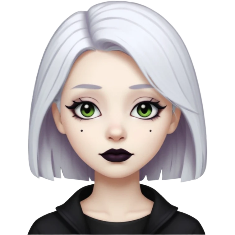 goth girl white hair emoji
