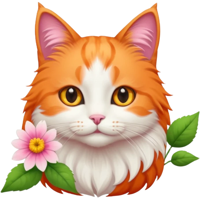 Cat and flower emoji