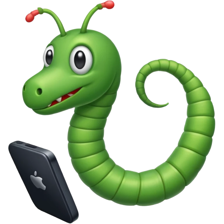 A worm playing video games emoji