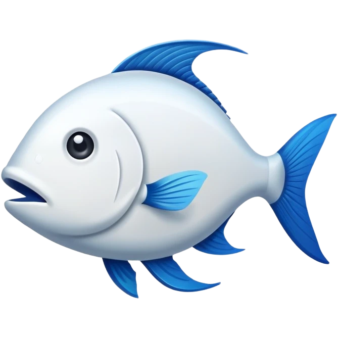 Fish only outlines in white emoji