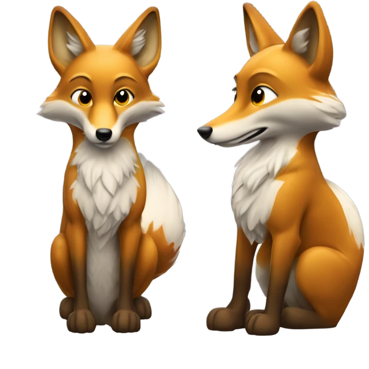 Un renard assis, doré et stylisé, avec des éclairs derrière lui pour rappeler le tonnerre. emoji