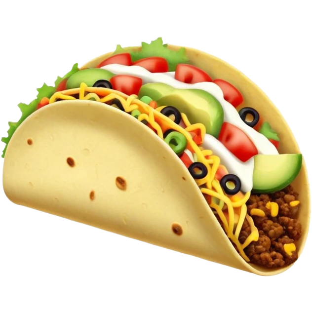 Street food taco with toppings in emoji style emoji