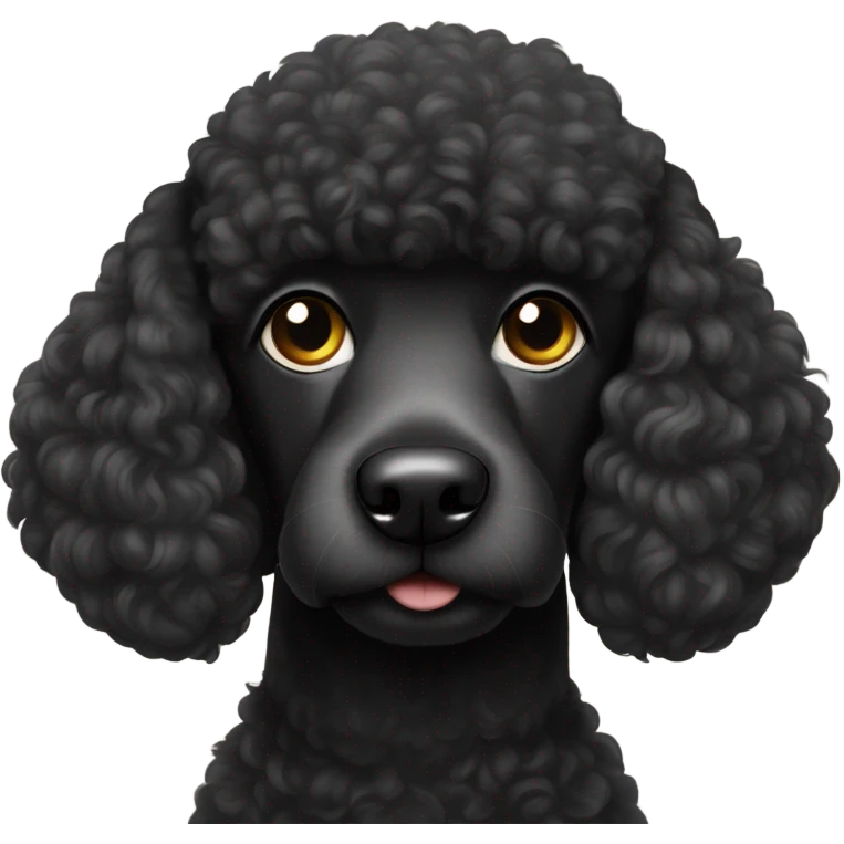 Black poodle Dog with bindi  emoji