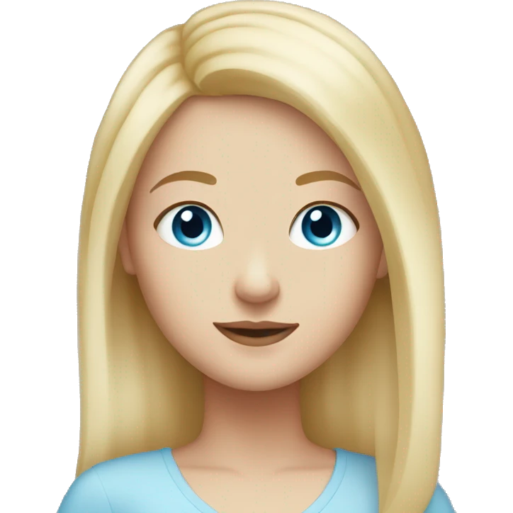 White girl with blue eyes and blonde hair emoji