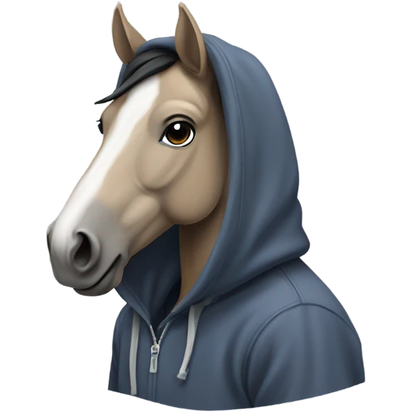 Horse wearing a hoodie emoji