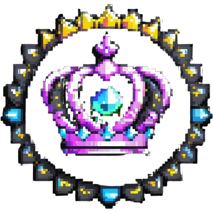 Special member badge with a glowing crown and sparkles, VIP status symbol emoji