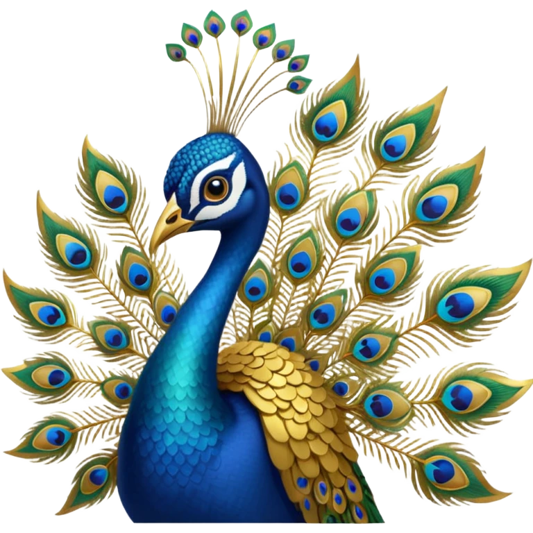 Peacock in full gold color even it's petal everything should be in gold emoji