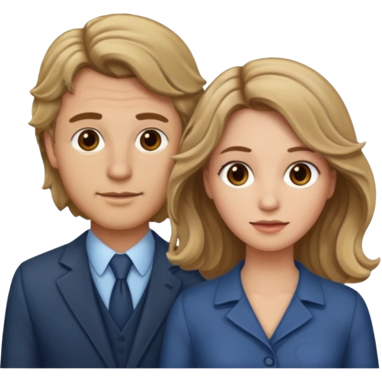 Married couple male dirty blonde hair and female brown wavy hair emoji
