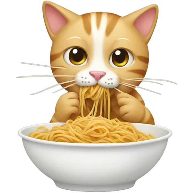 Cat eating spaghetti  emoji