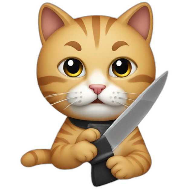 Cat with knife emoji