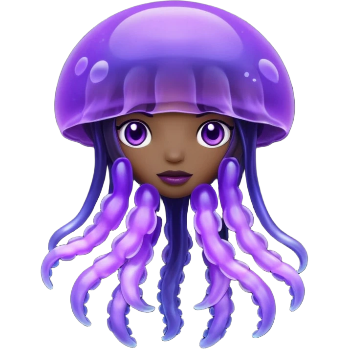  Black female purple Jellyfish character emoji