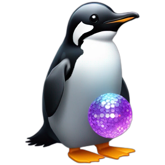 Disco ball penguin  emoji