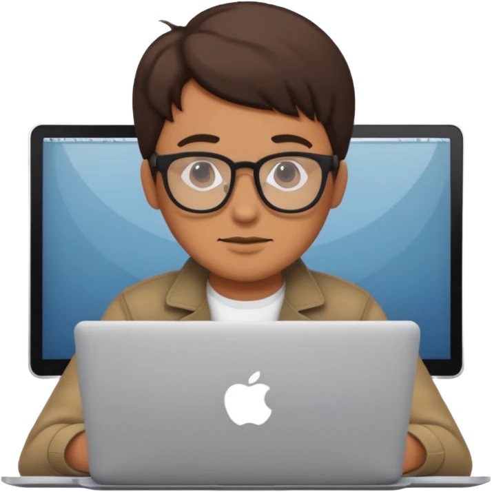 developer working on a Mac laptop emoji