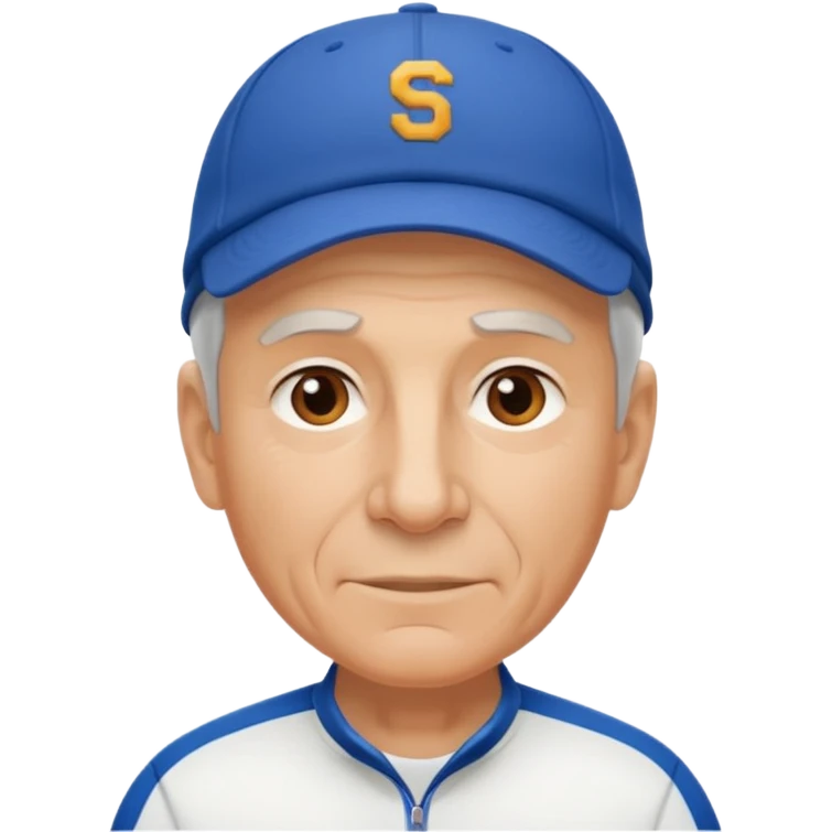 émoji d'un coach plutot agé sportif avec une casquette de sport emoji