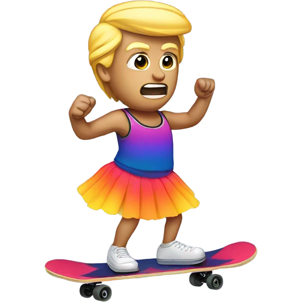 trump in a tutu on a skateboard  emoji