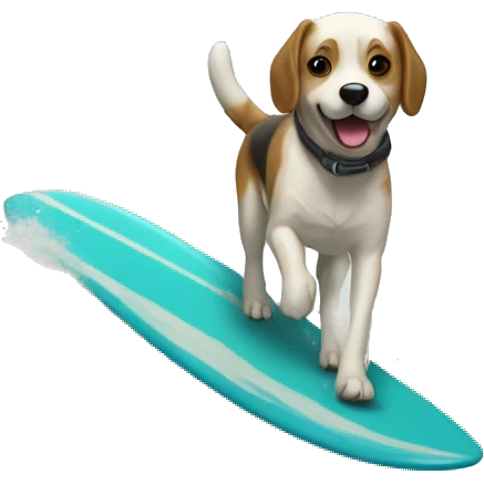 chien qui fait du surf emoji
