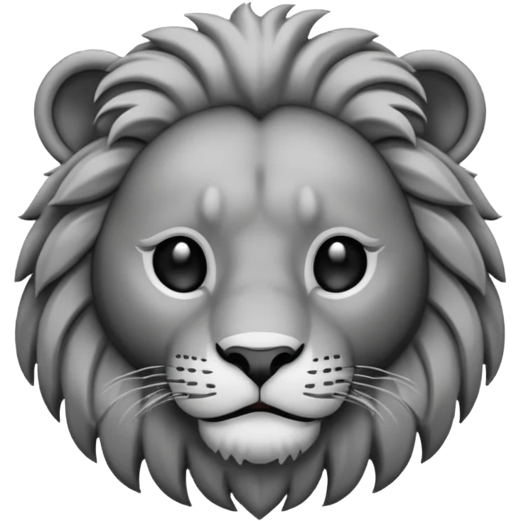 A face of lion roraing in black and white emoji emoji