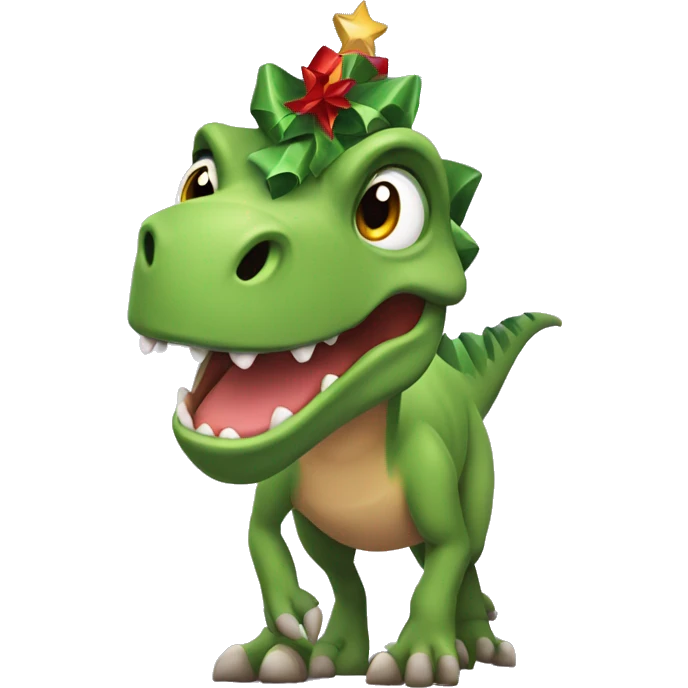 Dinosaurio de navidad emoji