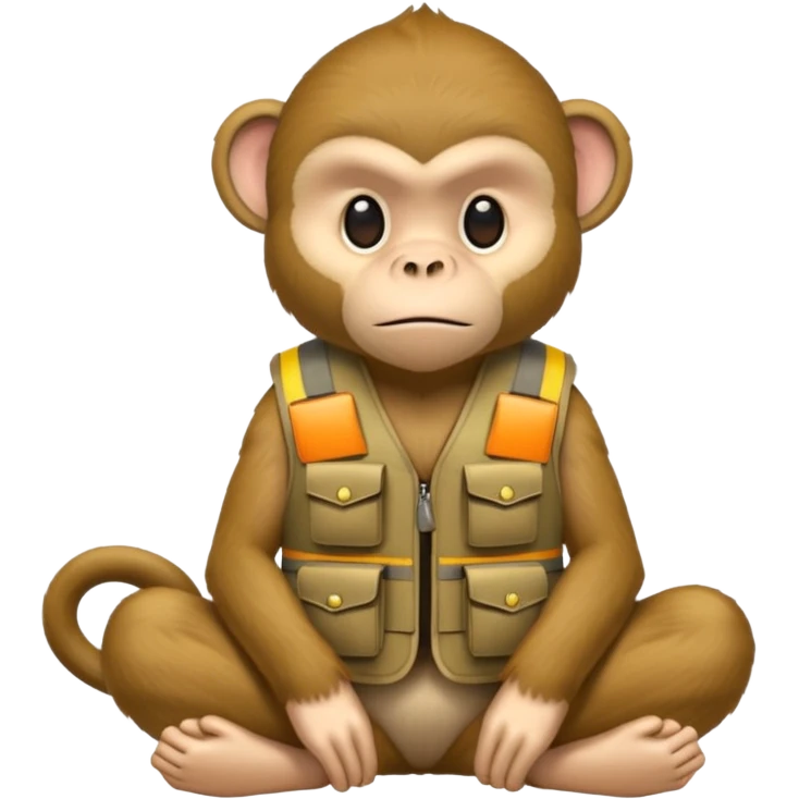 monkey wearing bullet proof emoji
