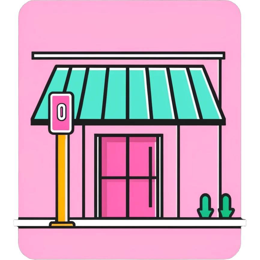 Pink sign that says open emoji