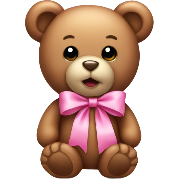 Teddy bear with pink bow emoji