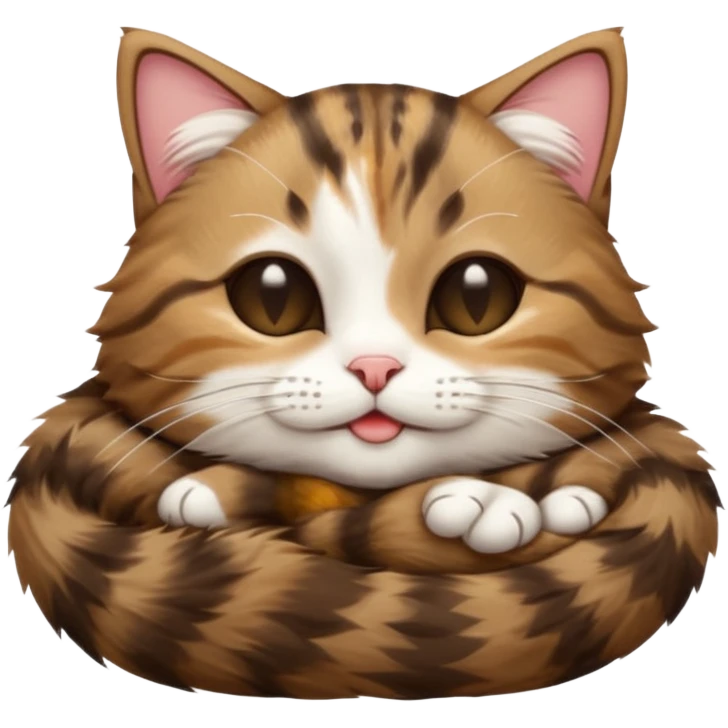 dark brown tabby and white cat in funny positions upside down with eyes closed emoji