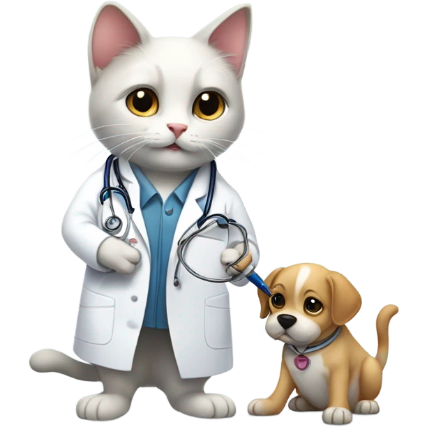 cat as a veterinarian emoji