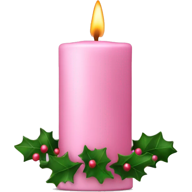 Light pink Christmas candle  emoji