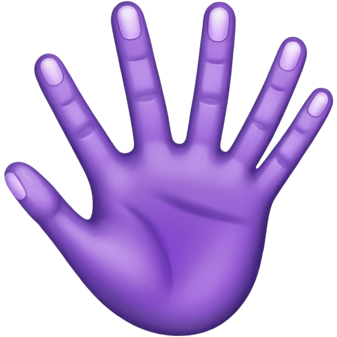 purple four finger hand with soap emoji