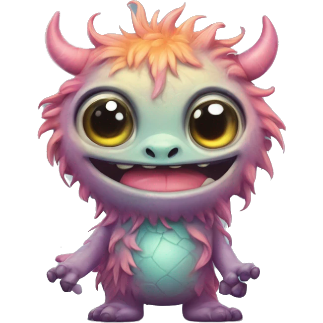 enchaintig world of whimsical and legandary cute monsters.magical creature.artistic emoji